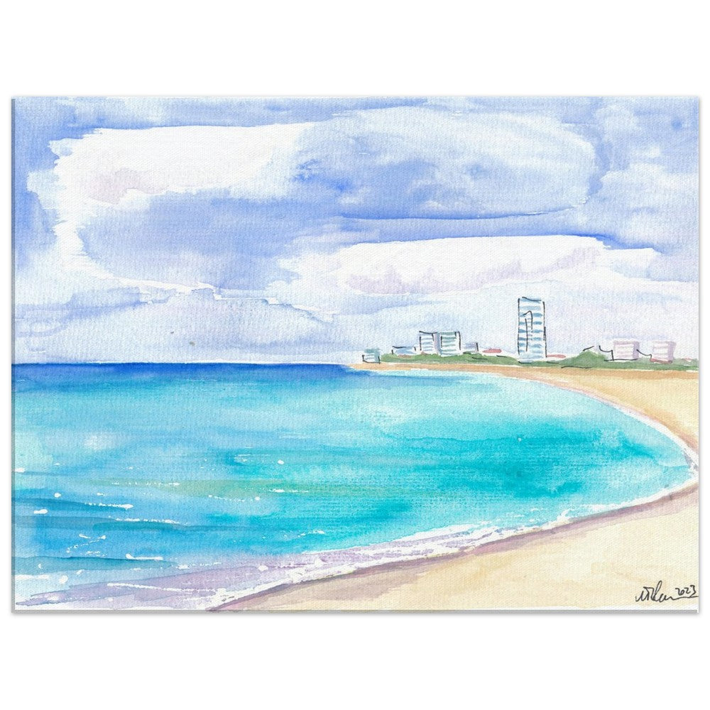 Sint Maarten Beach Strand Mullet Bay with Caribbean Waters - Limited Edition Fine Art Print - Original Painting available