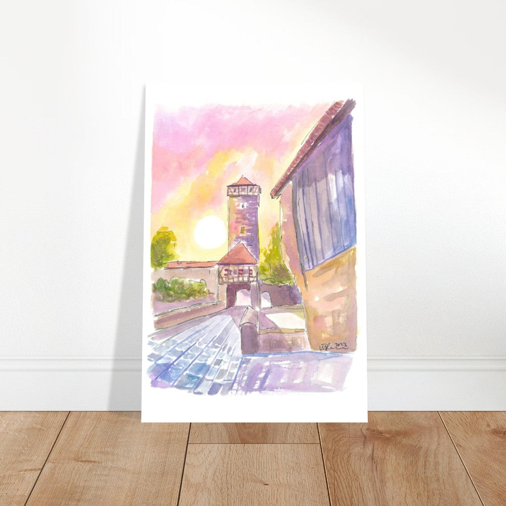 Röder Gate Rothenburg ob der Tauber at Sunset - Limited Edition Fine Art Print - Original Painting available