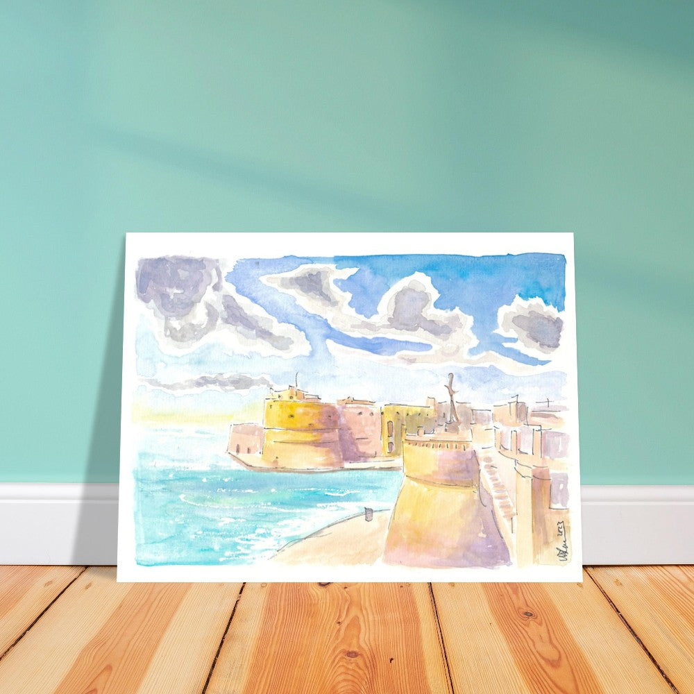 Seaview of Taranto Italy with Castello Aragonese - Limited Edition Fine Art Print - Original Painting available