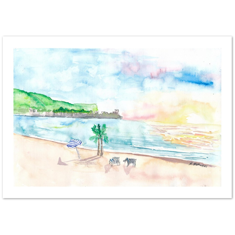 French Riviera Beach Scene near Beaulieu-sur-Mer