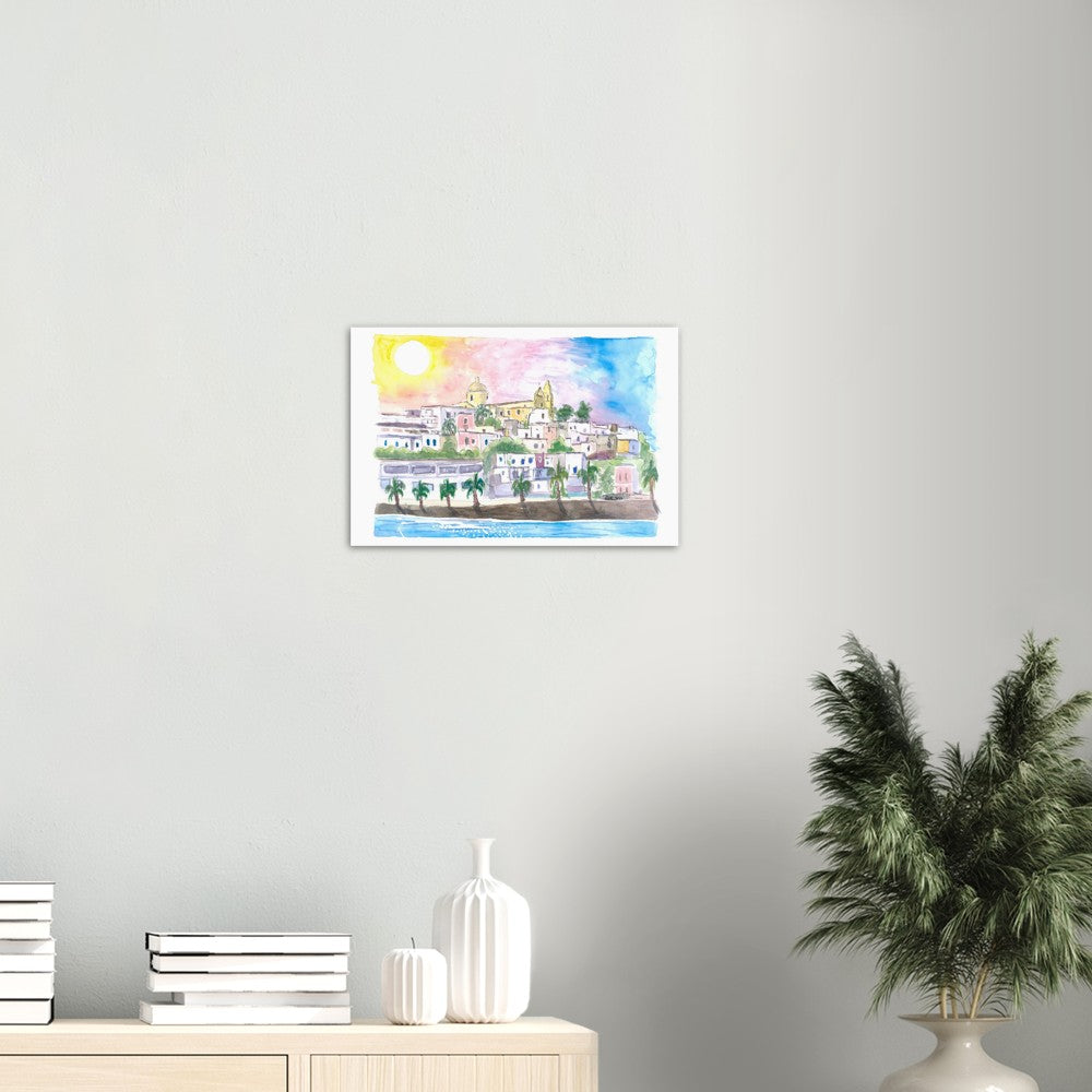 Sunlight over Stromboli Aeolian Islands Italy - Limited Edition Fine Art Print - Original Painting available