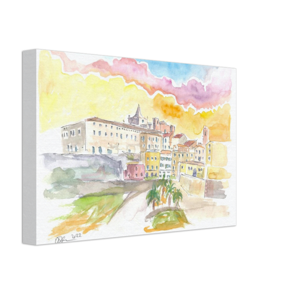 Mediterranean Mahon Menorca Cityscape at Sunset