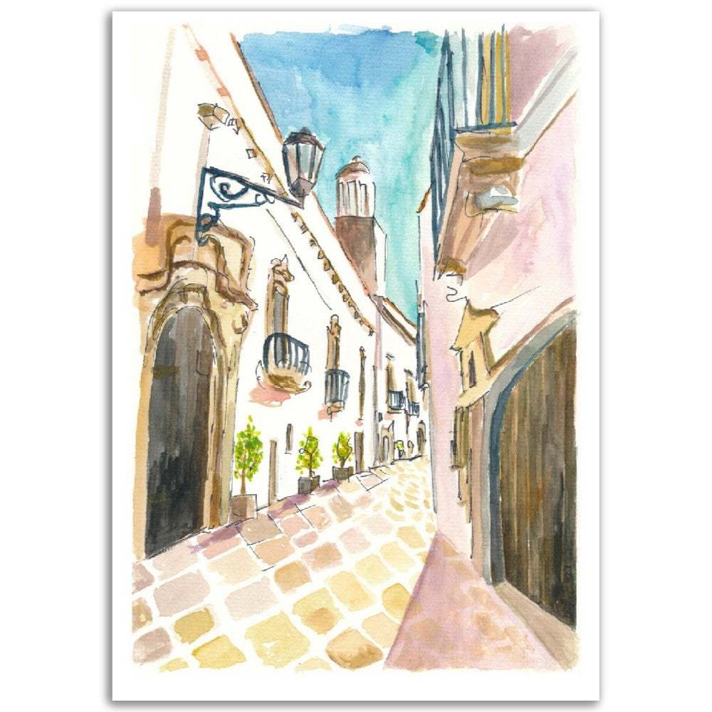Locorotondo small Italian Country Town Street Scene - Limited Edition Fine Art Print - Original Painting available