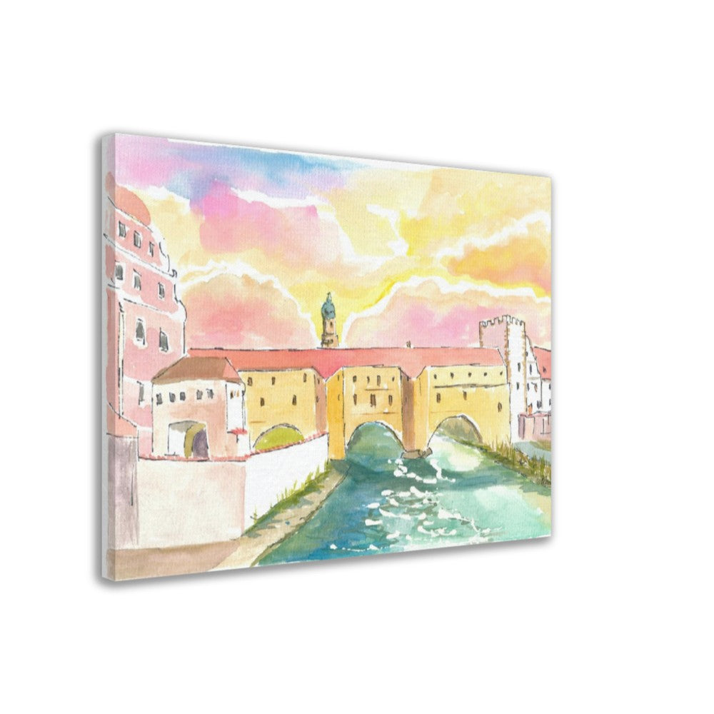 Amberg Bavaria view of famous Stadtbrille River Vils Gate - Limited Edition Fine Art Print - Original Painting available