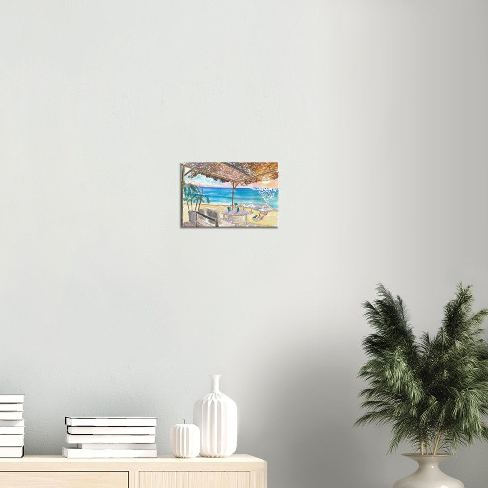 Beach Bar Vibes on Island of Corfu, Greece - Limited Edition Fine Art Print - Original Painting available