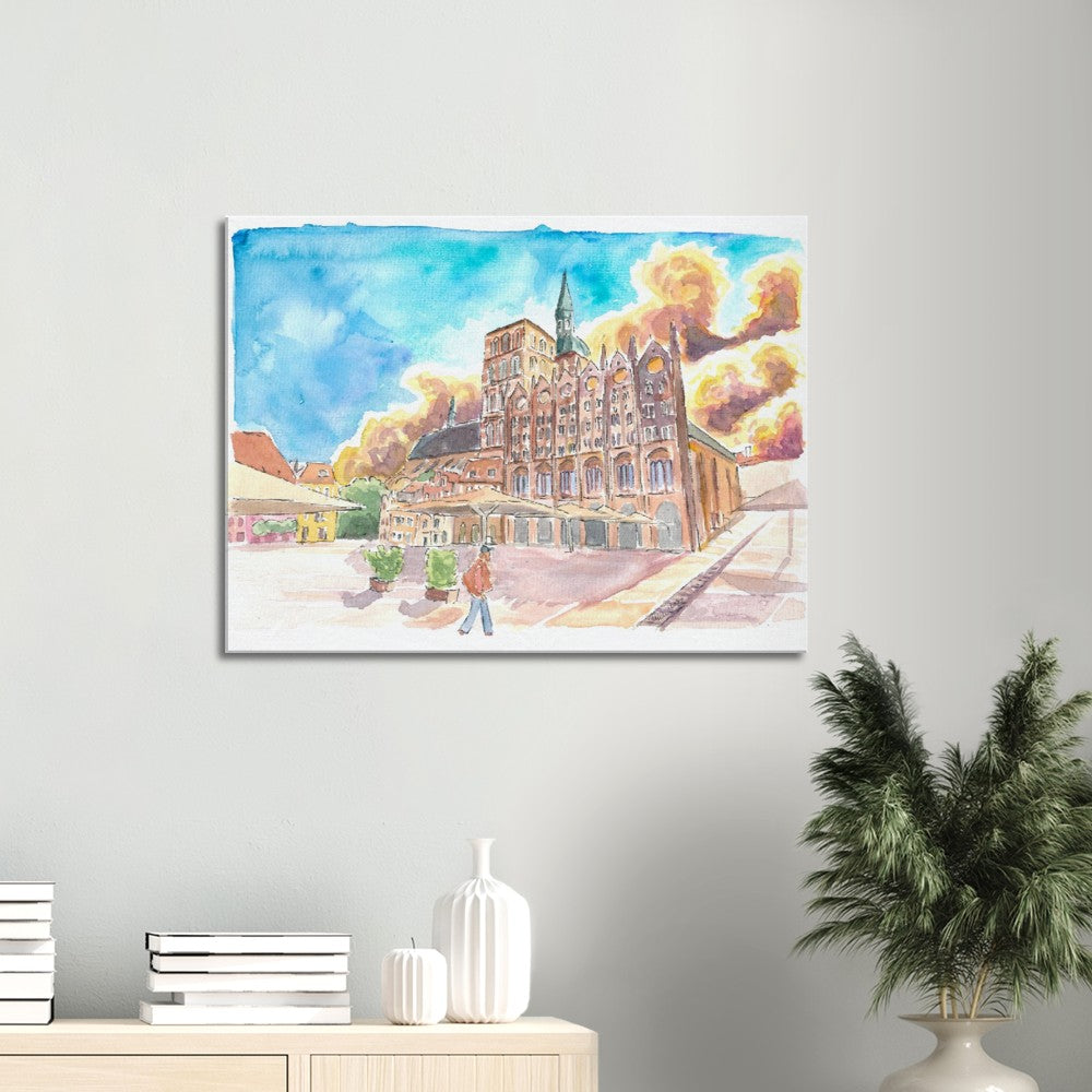 The Gothic City Hall in Stralsund Germany - Limited Edition Fine Art Print - Original Painting available