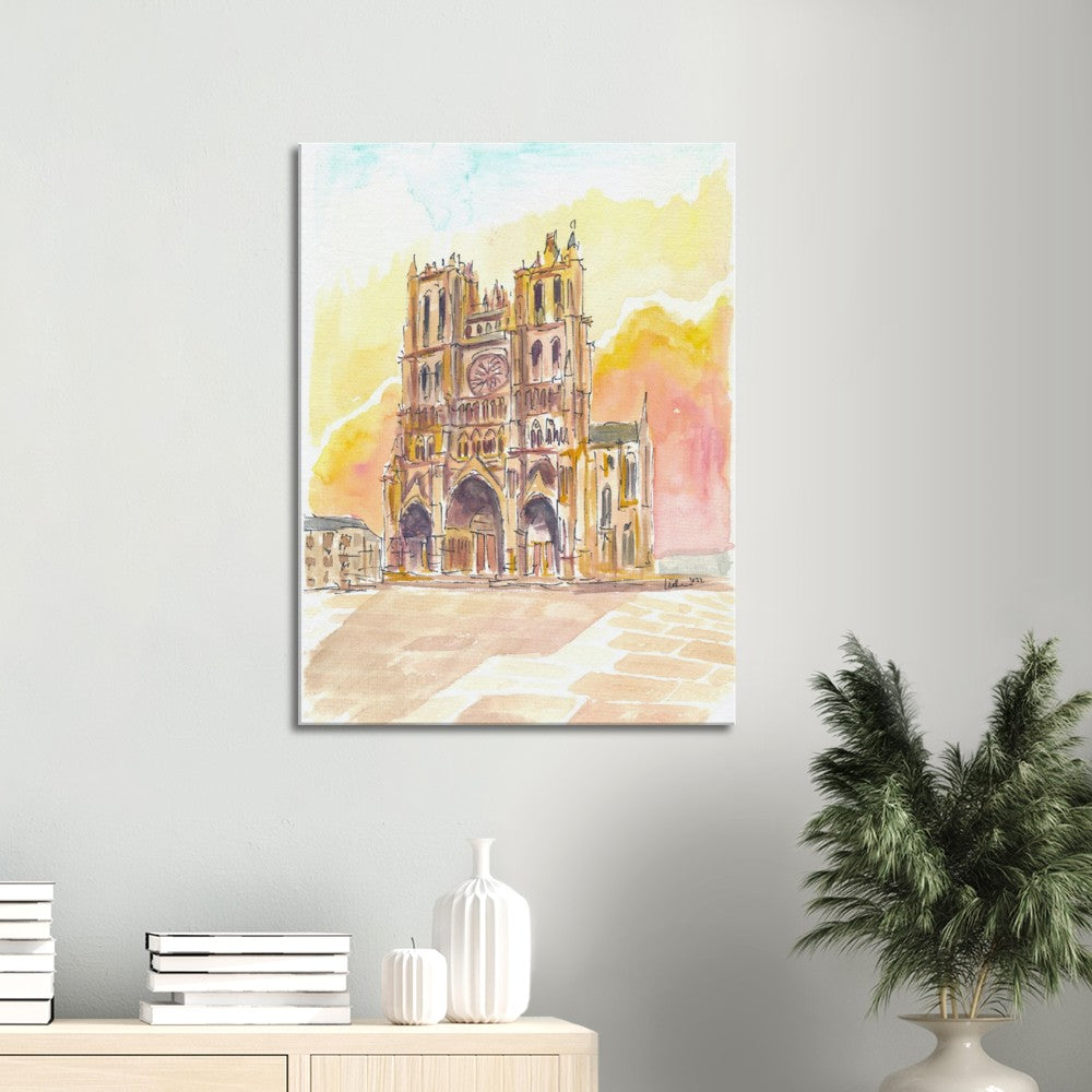 Impressive Cathedral Basilica of Our Lady of Amiens - Limited Edition Fine Art Print - Original Painting available