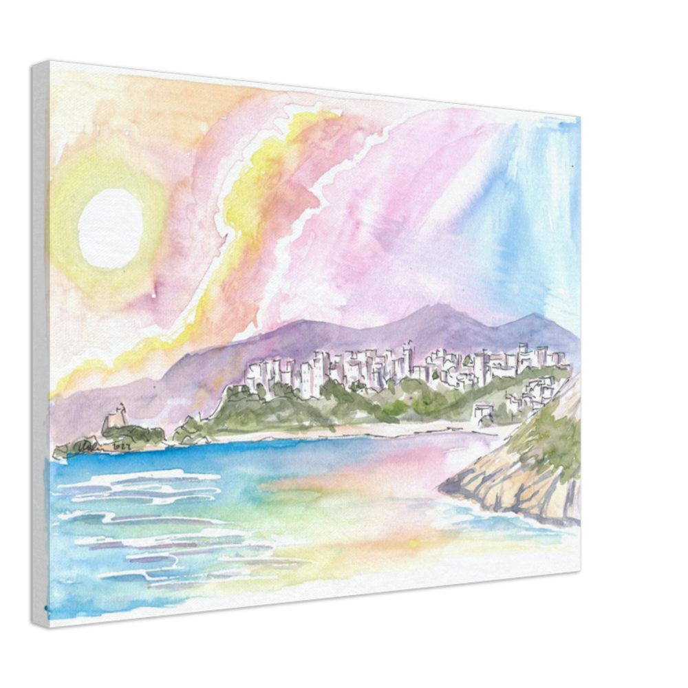 Sperlonga Mediterranean Coastal Scene in Southern Italy - Limited Edition Fine Art Print - Original Painting available