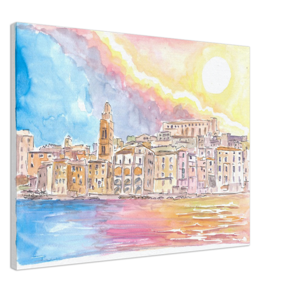 Gaeta Lazio Italy View from Mediterranean Sea - Limited Edition Fine Art Print - Original Painting available