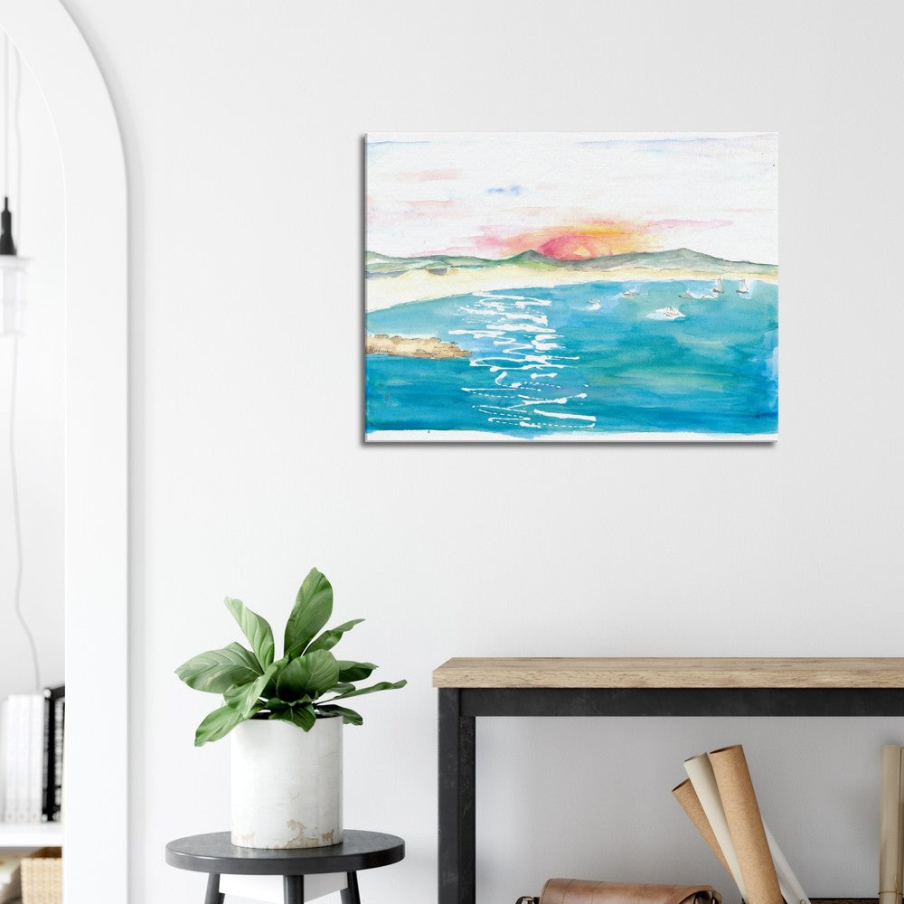 Caribbean Tropical Sunset Scene with Turquoise Waters - Limited Edition Fine Art Print