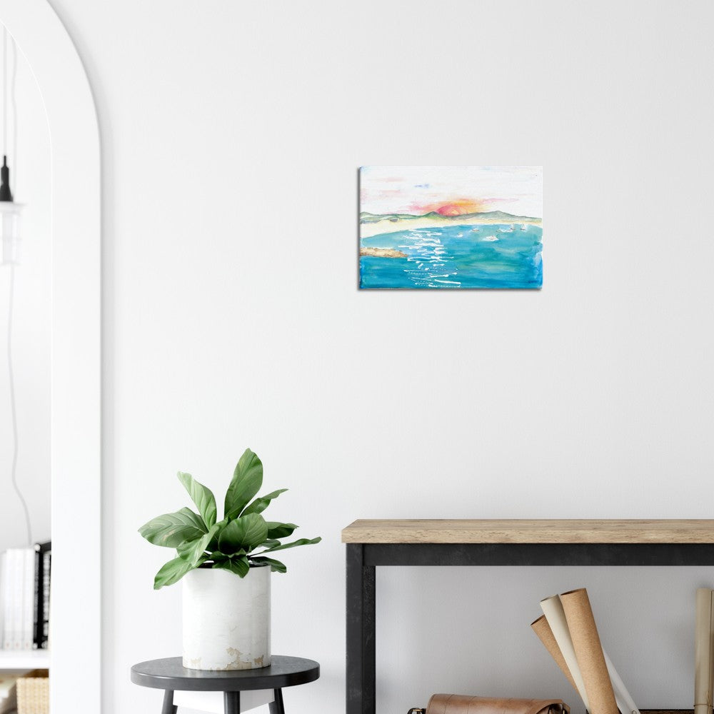 Caribbean Tropical Sunset Scene with Turquoise Waters - Limited Edition Fine Art Print