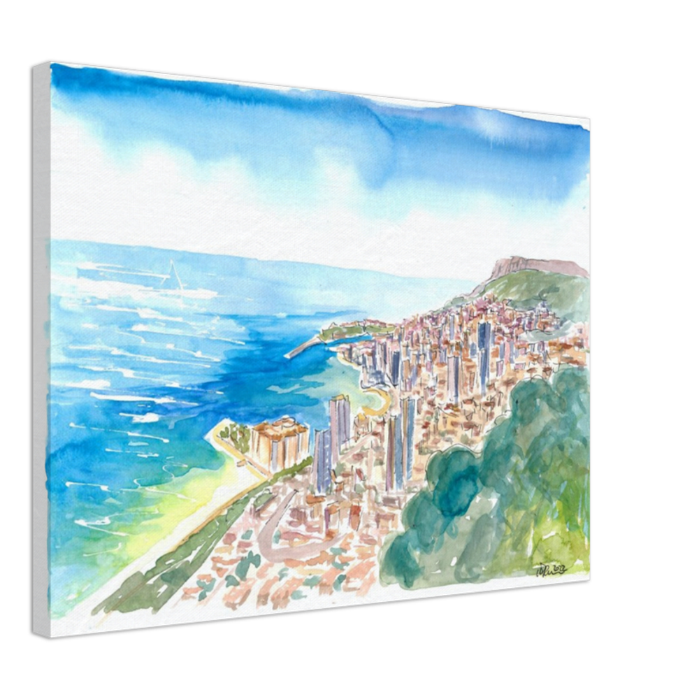 Monaco View From the Mountains With Skyline and Sea