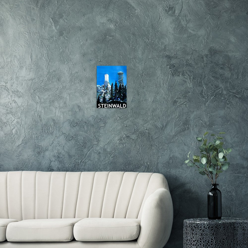 Steinwald Retro Poster - Stonewood Upper Palatinate Tower with Weissenstein Castle Ruins - Retro Poster Fine Art Print