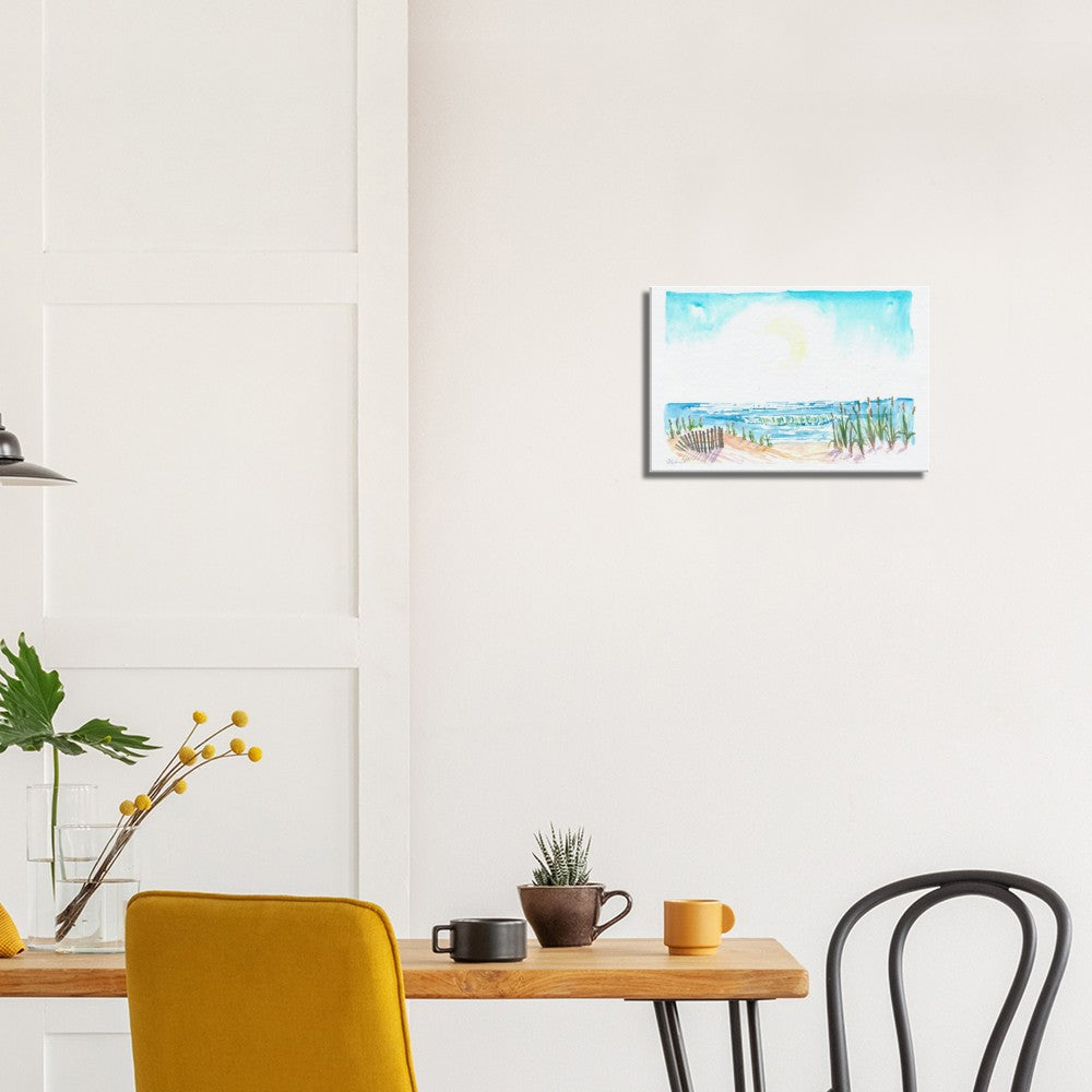 Beach Dunes with Picket Fence and Sea View - Limited Edition Fine Art Print - Original Painting available