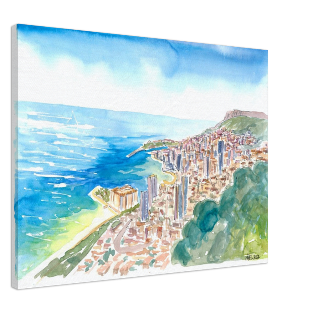 Monaco View From the Mountains With Skyline and Sea