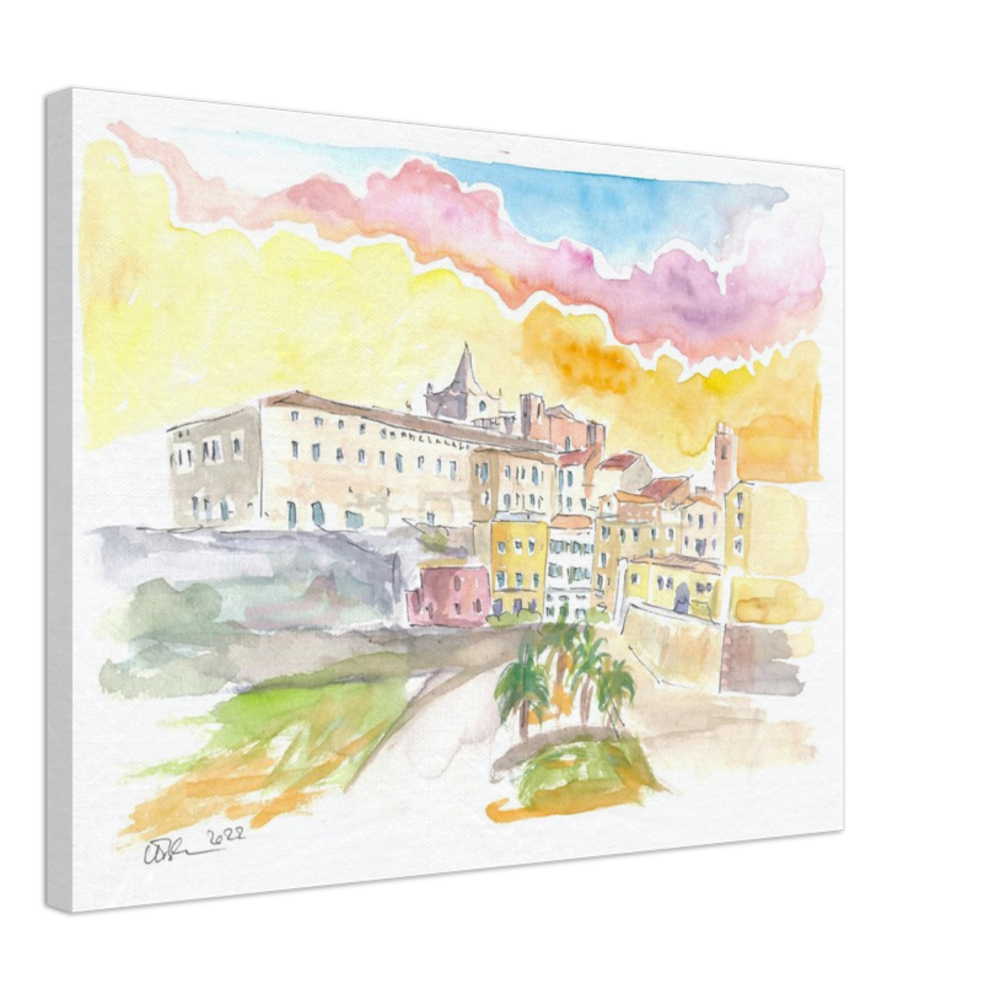 Mediterranean Mahon Menorca Cityscape at Sunset
