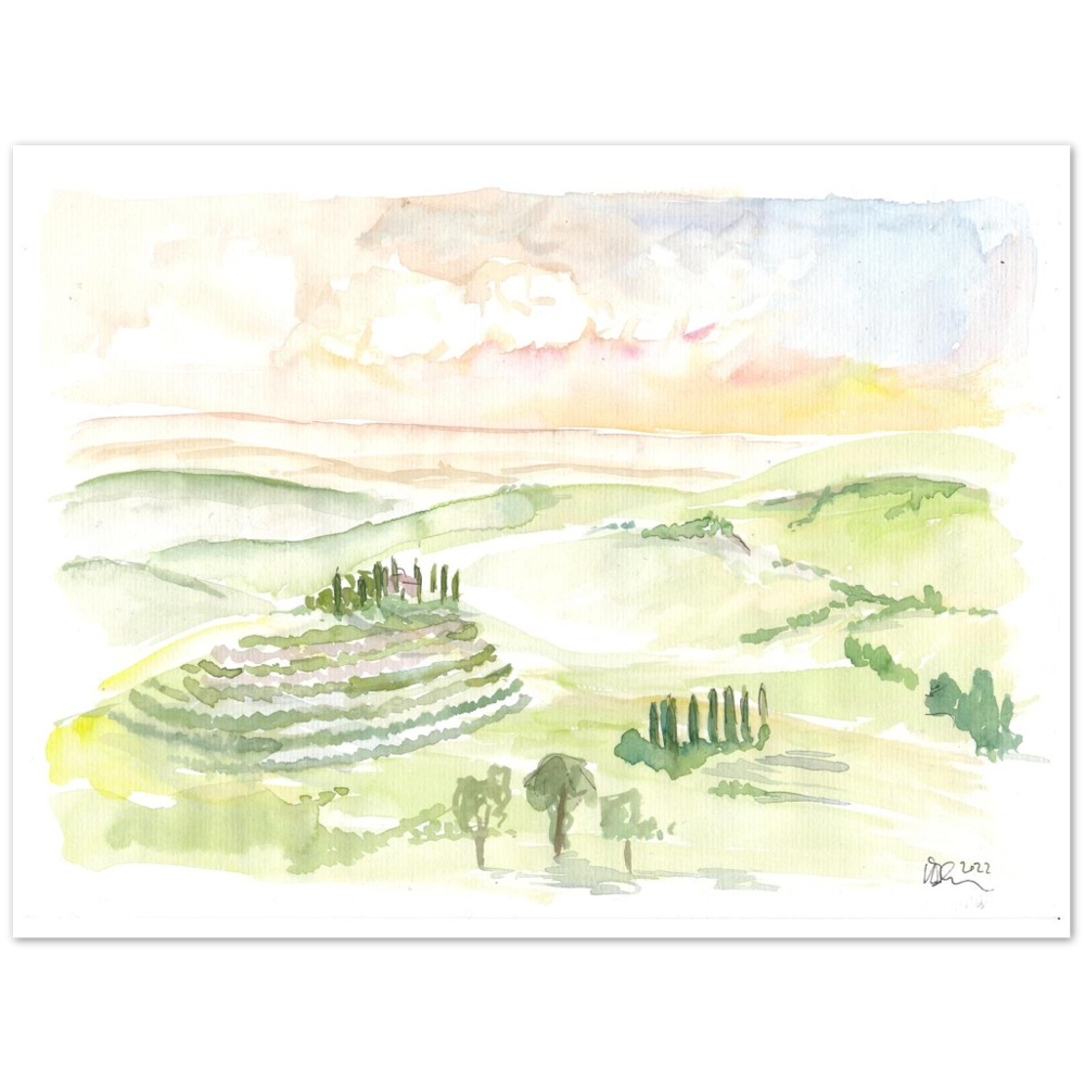 Italian Landscape in Tuscany near d'Orcia