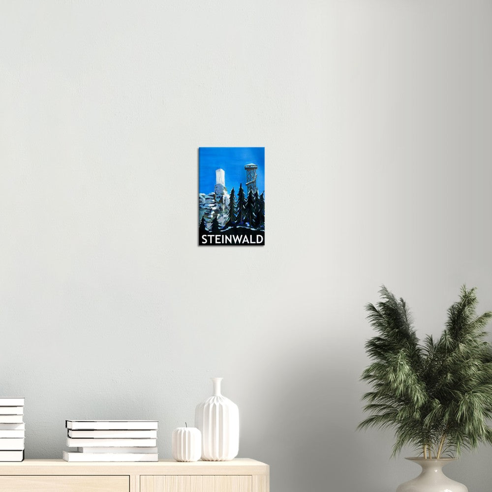 Steinwald Retro Poster - Stonewood Upper Palatinate Tower with Weissenstein Castle Ruins - Retro Poster Fine Art Print