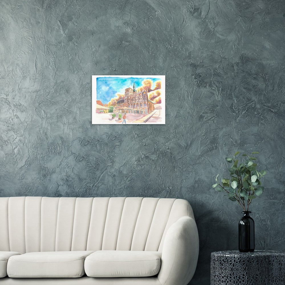The Gothic City Hall in Stralsund Germany - Limited Edition Fine Art Print - Original Painting available