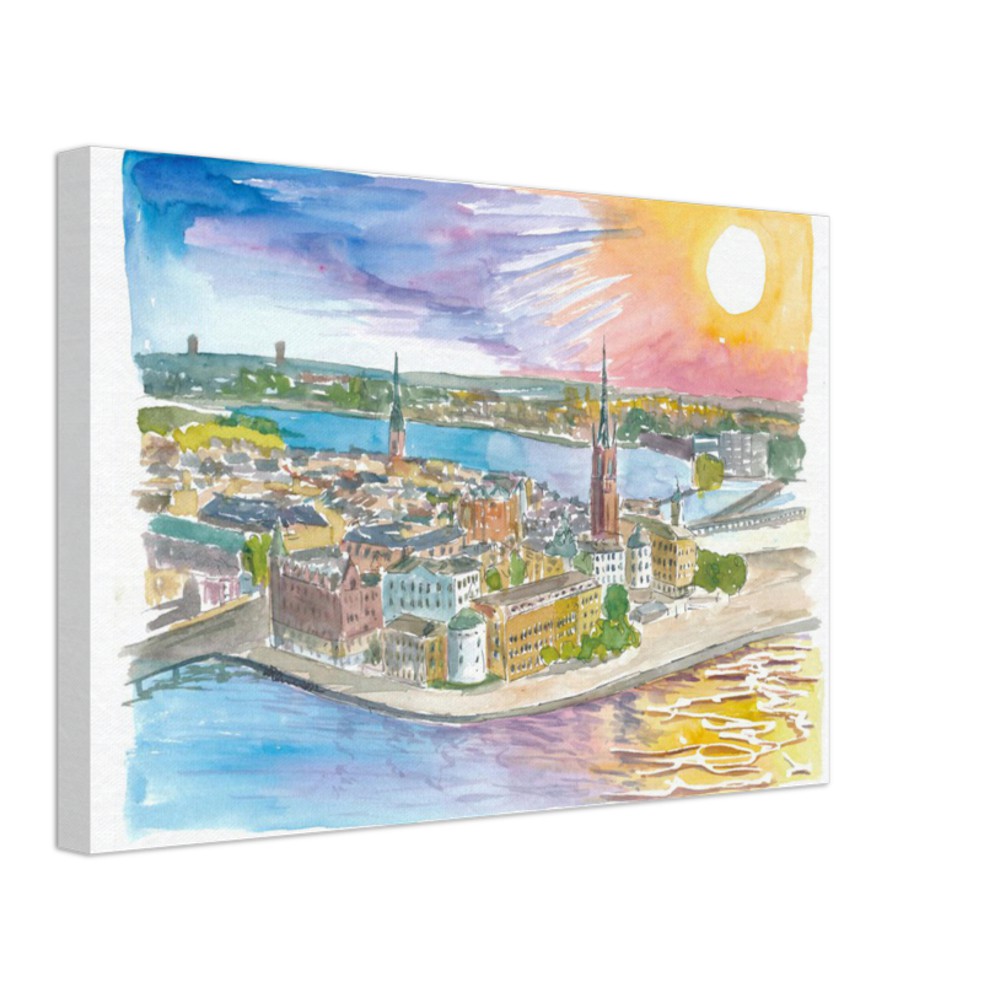Stockholm Sweden Spectacular Sunset with Stamla Gan and Östermalm - Limited Edition Fine Art Print