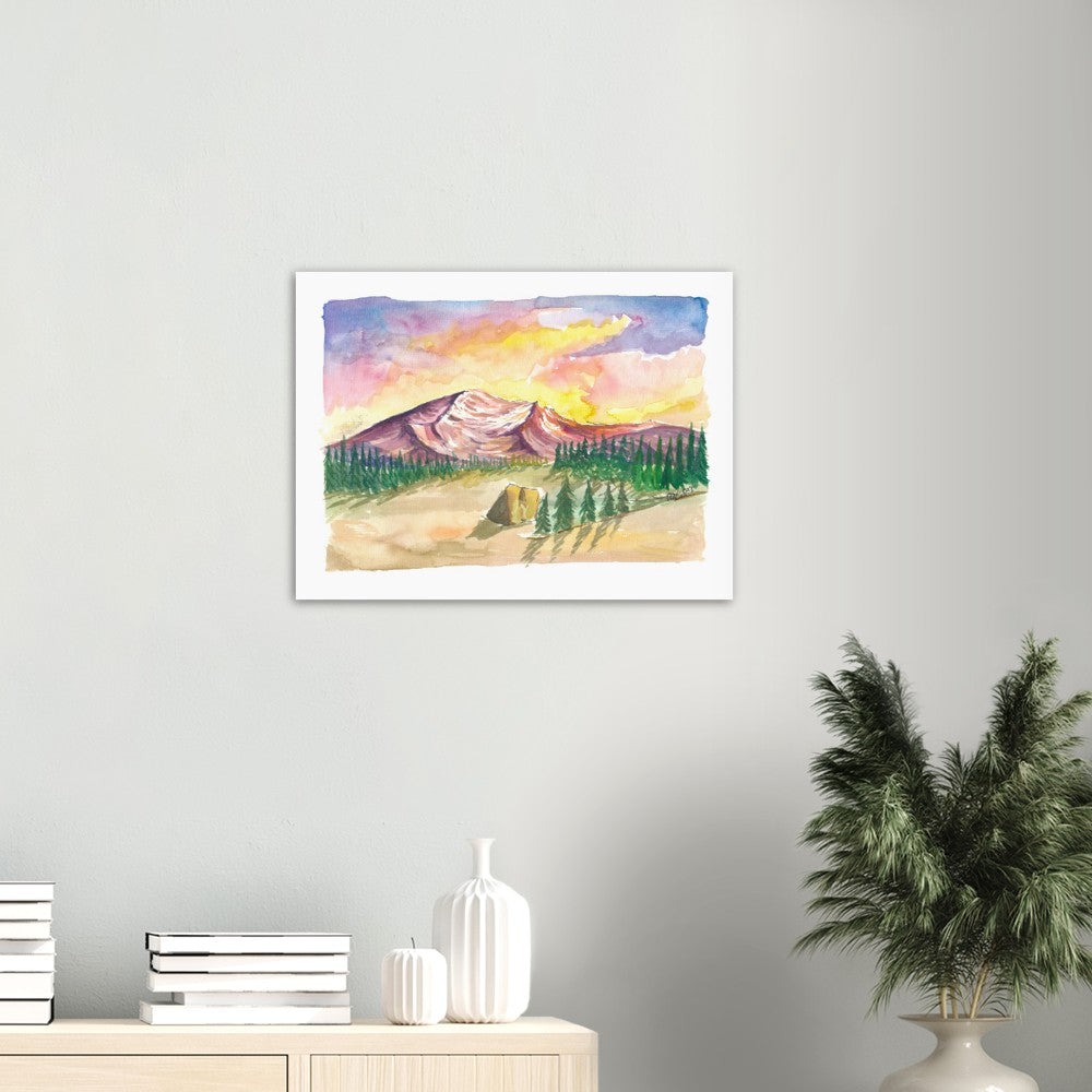 Mystic Mount Shasta in Cascades Ridge California - Limited Edition Fine Art Print - Original Painting available