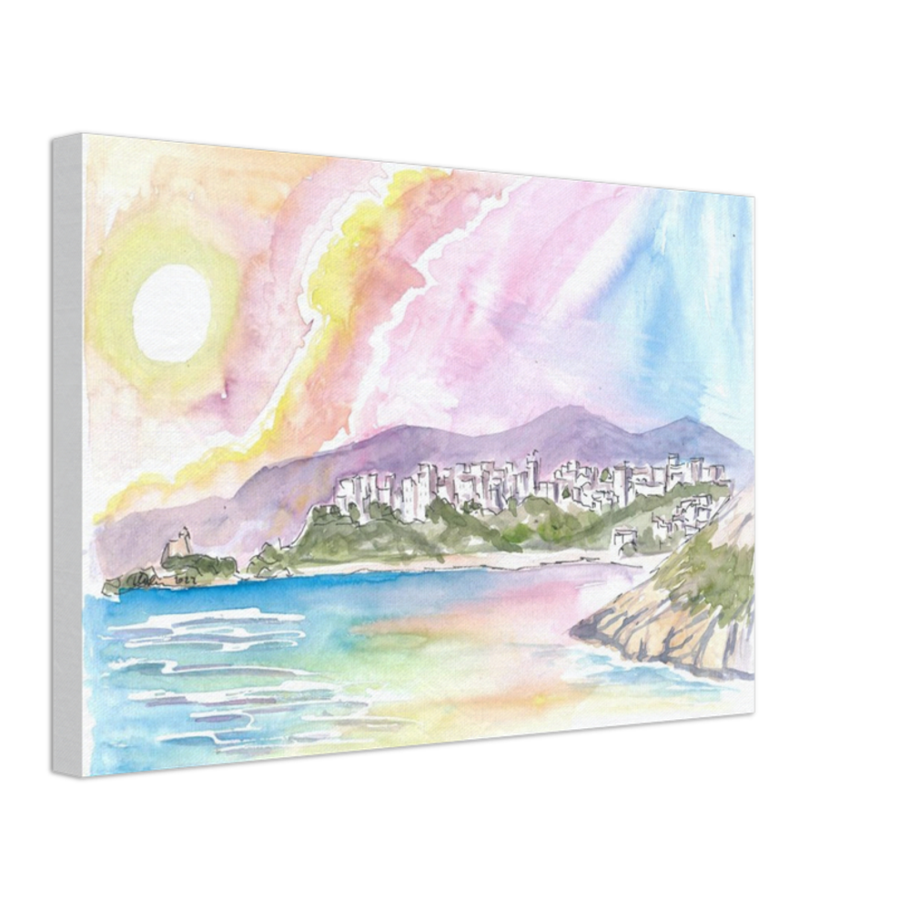 Sperlonga Mediterranean Coastal Scene in Southern Italy - Limited Edition Fine Art Print - Original Painting available