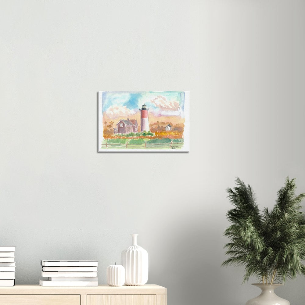 Cape Cod Lighthouse Romantic Sunset Nauset Beach - Limited Edition Fine Art Print - Original Painting available