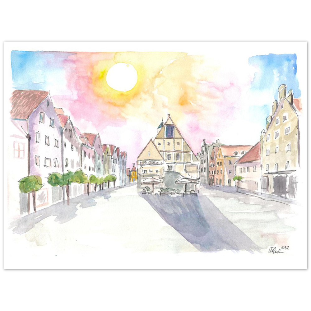 Weiden Old Town Square with City Hall in Upper Palatinate