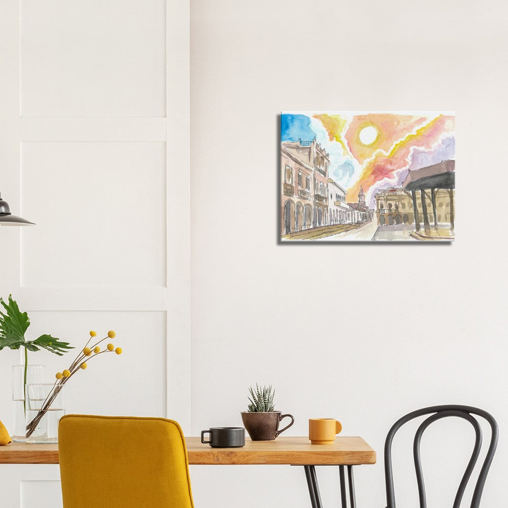 Cuenca Ecuador Historic Street Scene with Sun - Limited Edition Fine Art Print - Original Painting available