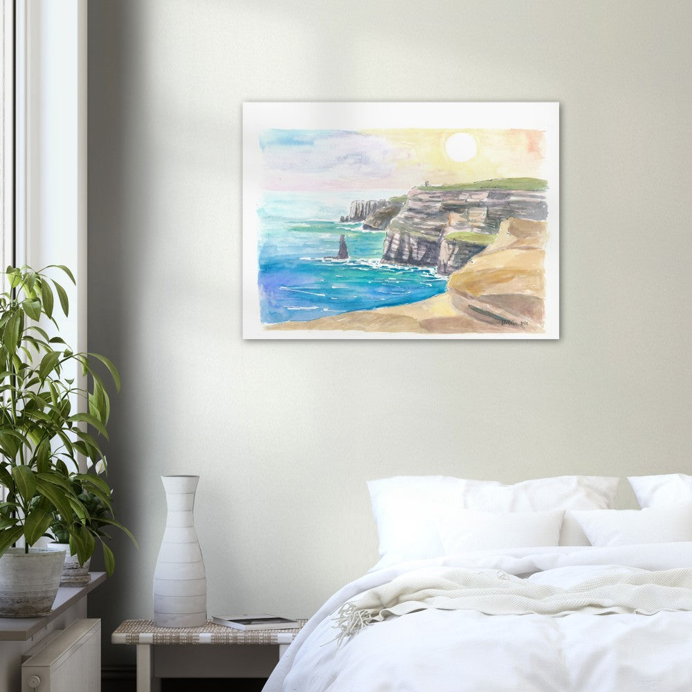 Coastline of Cliffs of Moher in Ireland with Atlantic Ocean - Limited Edition Fine Art Print - Original Painting available