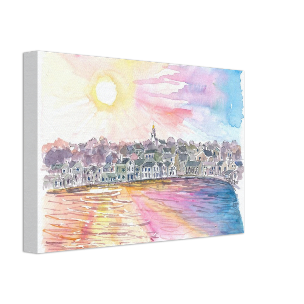 Nantucket Massachusetts Harbour Scene at Sunset