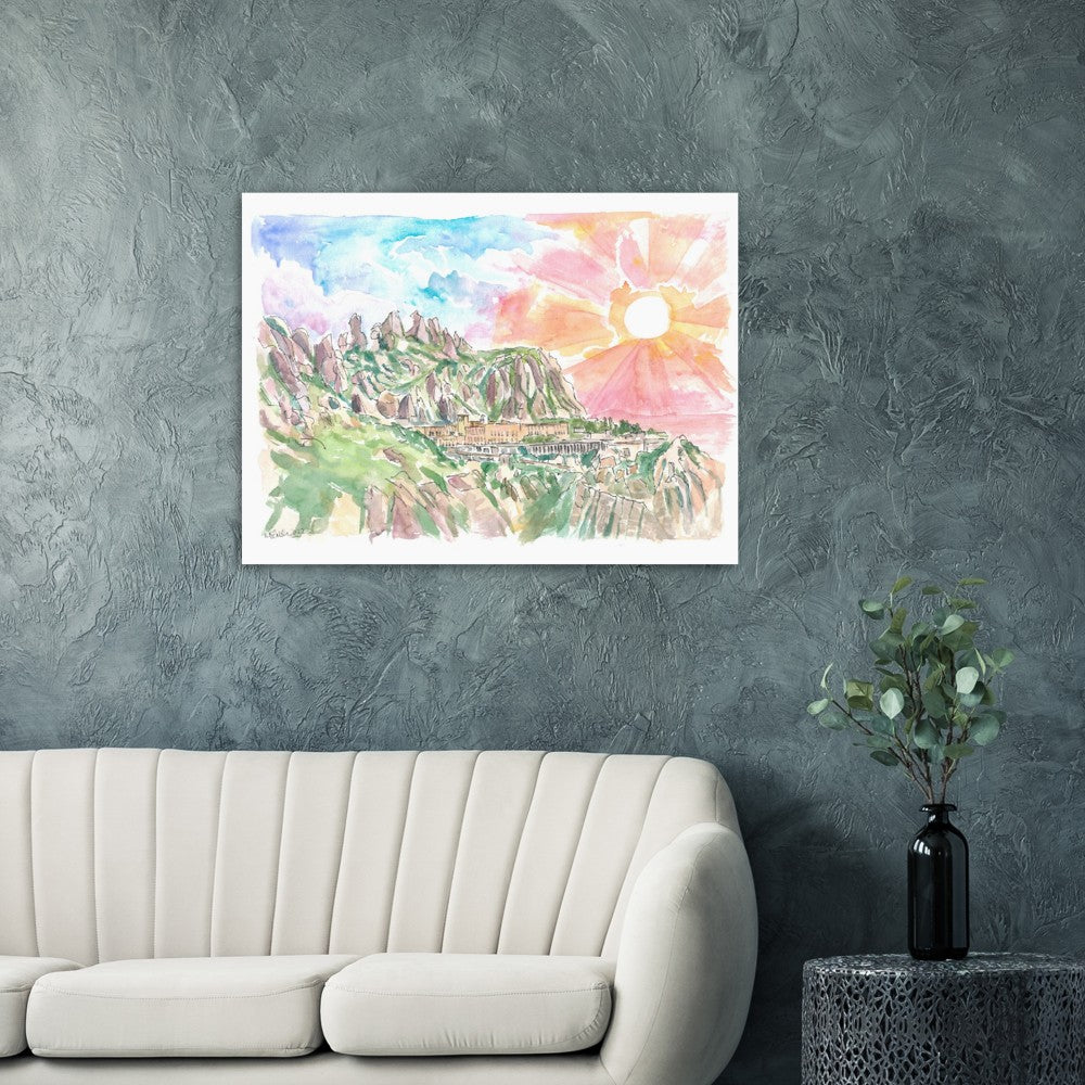 Holy Mountain of Montserrat Spain - Limited Edition Fine Art Print - Original Painting available