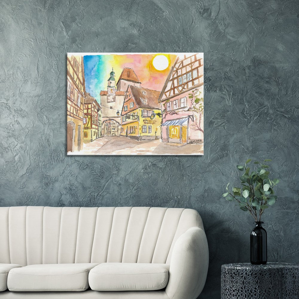 Romantic Rothenburg Tauber Markus Tower and Roder Arch - Limited Edition Fine Art Print - Original Painting available