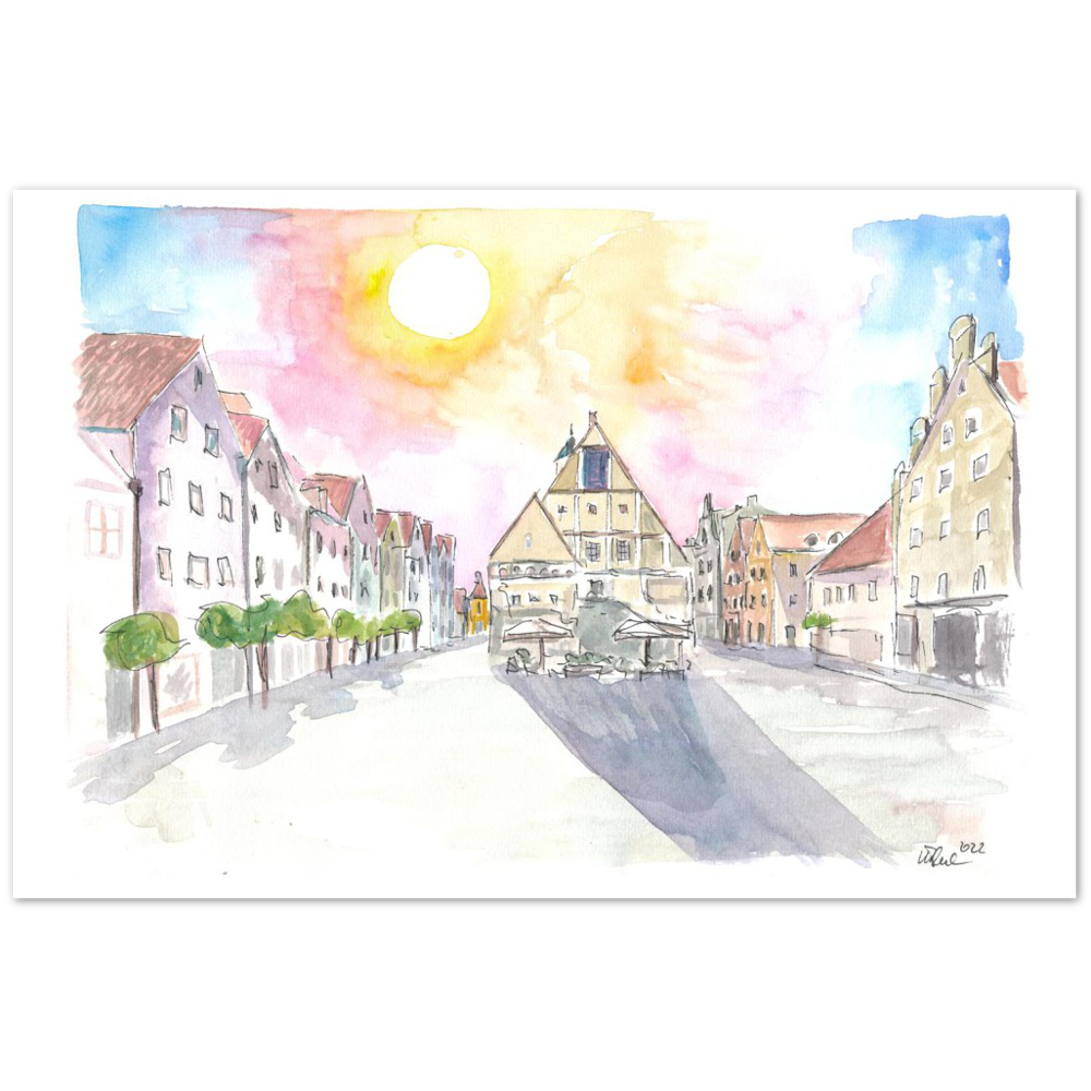Weiden Old Town Square with City Hall in Upper Palatinate
