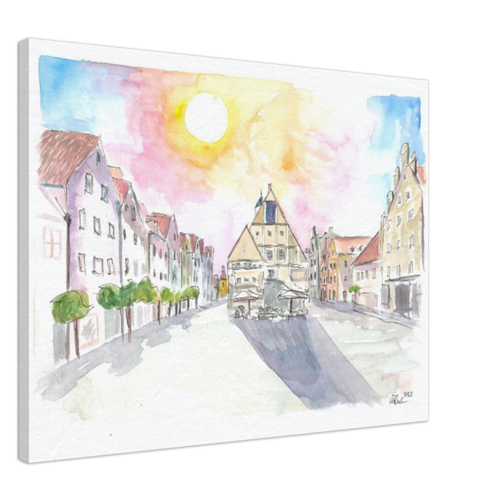 Weiden Old Town Square with City Hall in Upper Palatinate