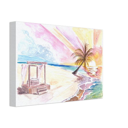 Welcoming Caribbean Colorful Beach Chairs waiting for Sundown
