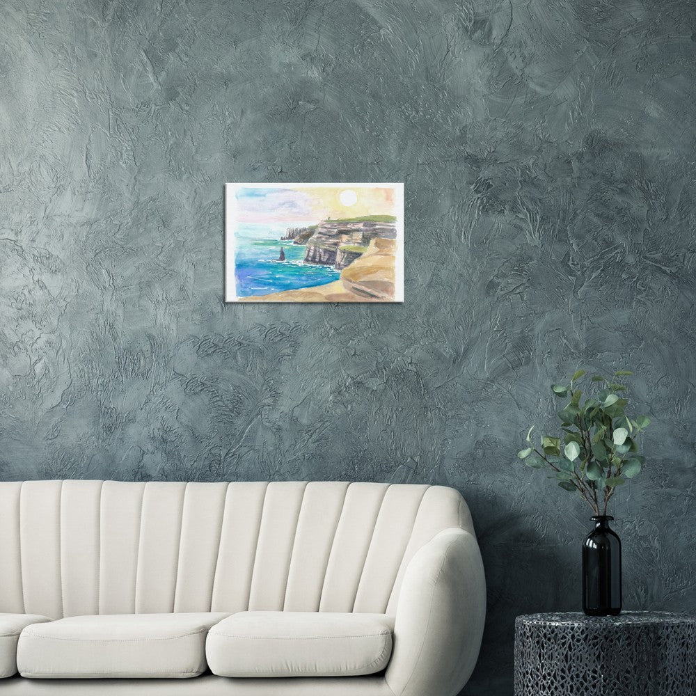 Coastline of Cliffs of Moher in Ireland with Atlantic Ocean - Limited Edition Fine Art Print - Original Painting available