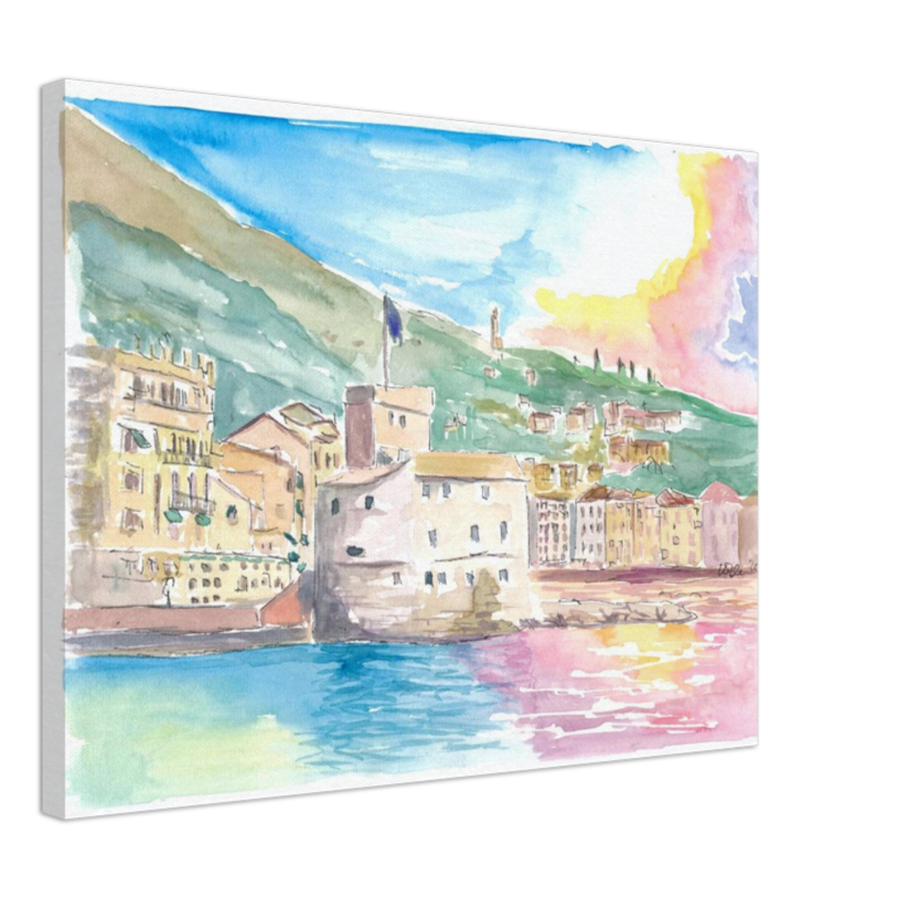 Rapallo Sea Front with Harbour Castle and Sun Reflections