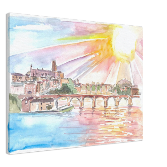 Albi Historic Old Town View with River Tam