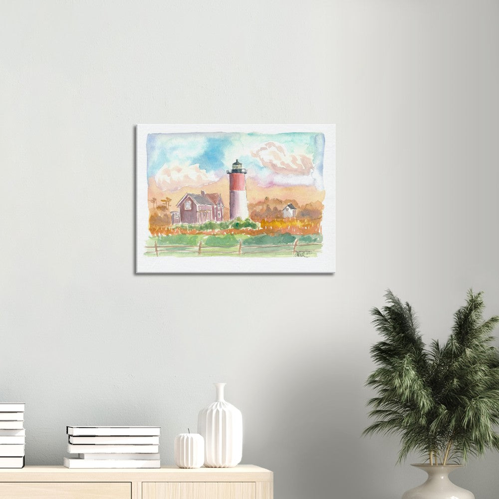 Cape Cod Lighthouse Romantic Sunset Nauset Beach - Limited Edition Fine Art Print - Original Painting available