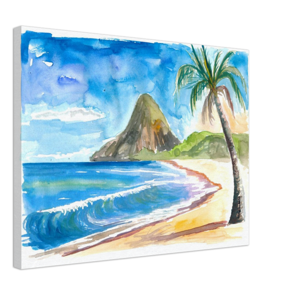 Saint Lucia Antilles Dreams With Petit Piton and Beach