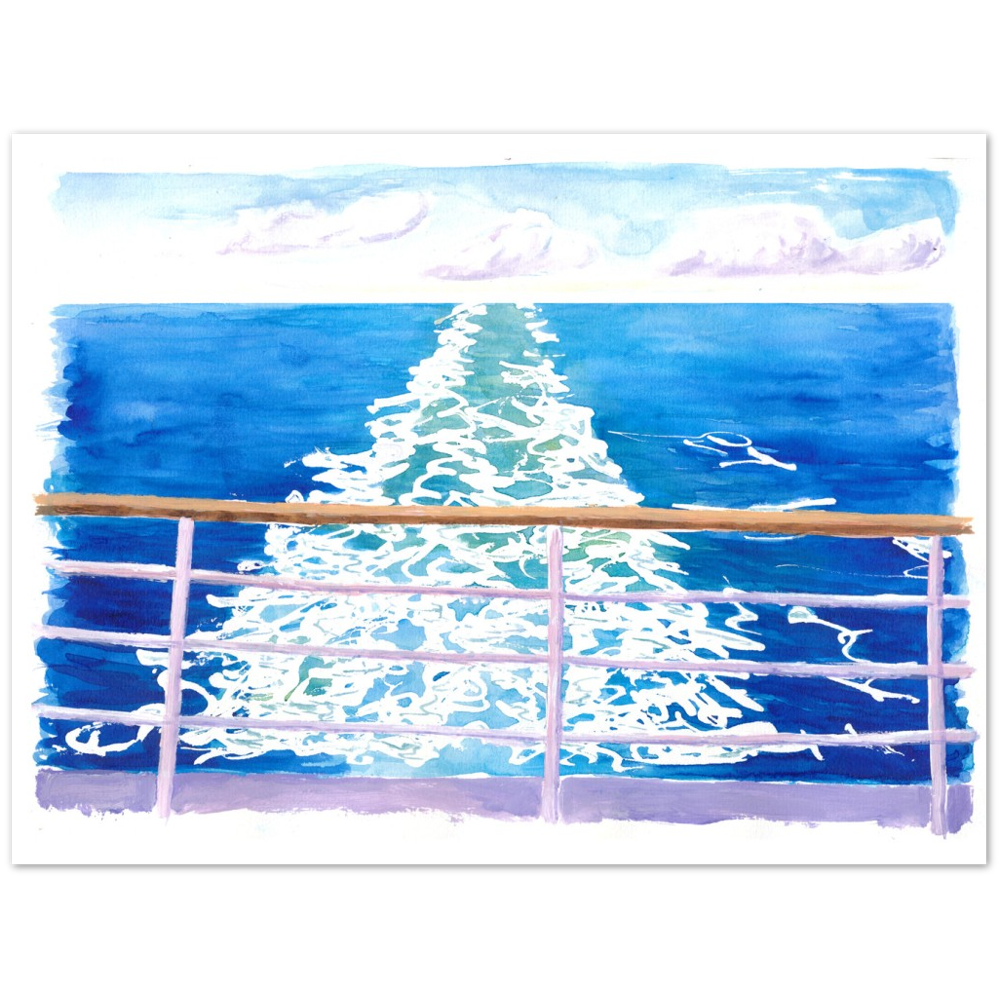 Cruiser Dream from Aft Views with Endless Sea - Limited Edition Fine Art Print - Original Painting available