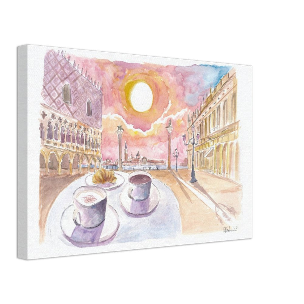 Saint Mark's Square with Coffee and Brioche - Limited Edition Fine Art Print - Original Painting available