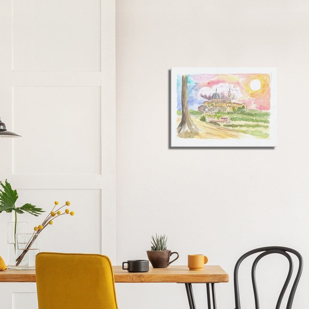 Loreto Italy City Pilgrimage Town on a Marche Hill - Limited Edition Fine Art Print - Original Painting available