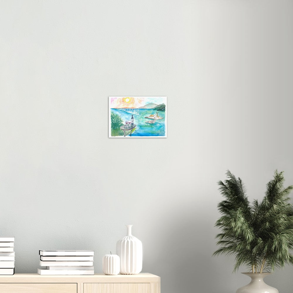 Corfu Greece Mouse Island Pontikonisi with Ionian Sea View - Limited Edition Fine Art Print -