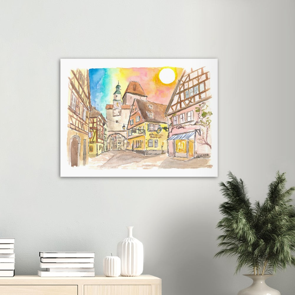 Romantic Rothenburg Tauber Markus Tower and Roder Arch - Limited Edition Fine Art Print - Original Painting available