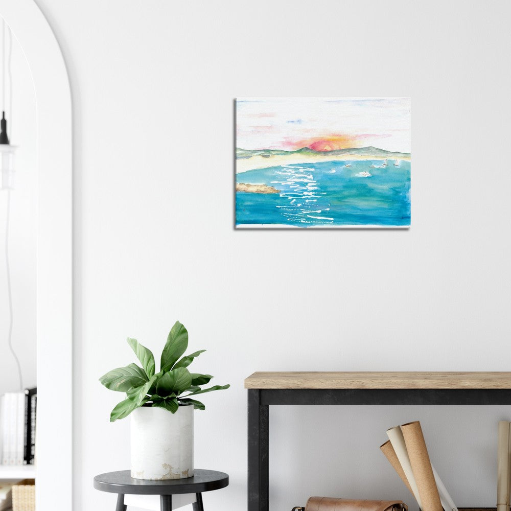 Caribbean Tropical Sunset Scene with Turquoise Waters - Limited Edition Fine Art Print
