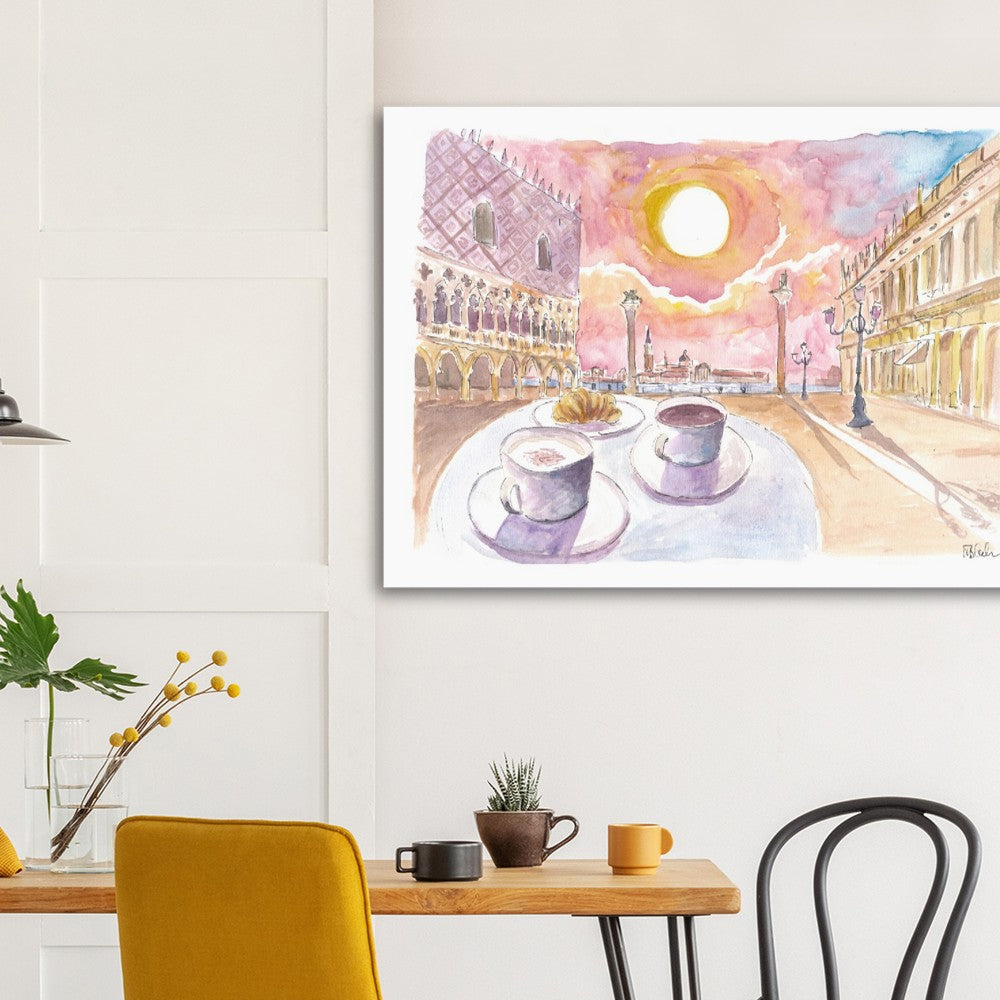 Saint Mark's Square with Coffee and Brioche - Limited Edition Fine Art Print - Original Painting available