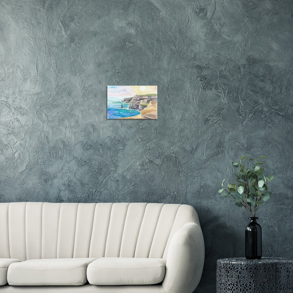 Coastline of Cliffs of Moher in Ireland with Atlantic Ocean - Limited Edition Fine Art Print - Original Painting available