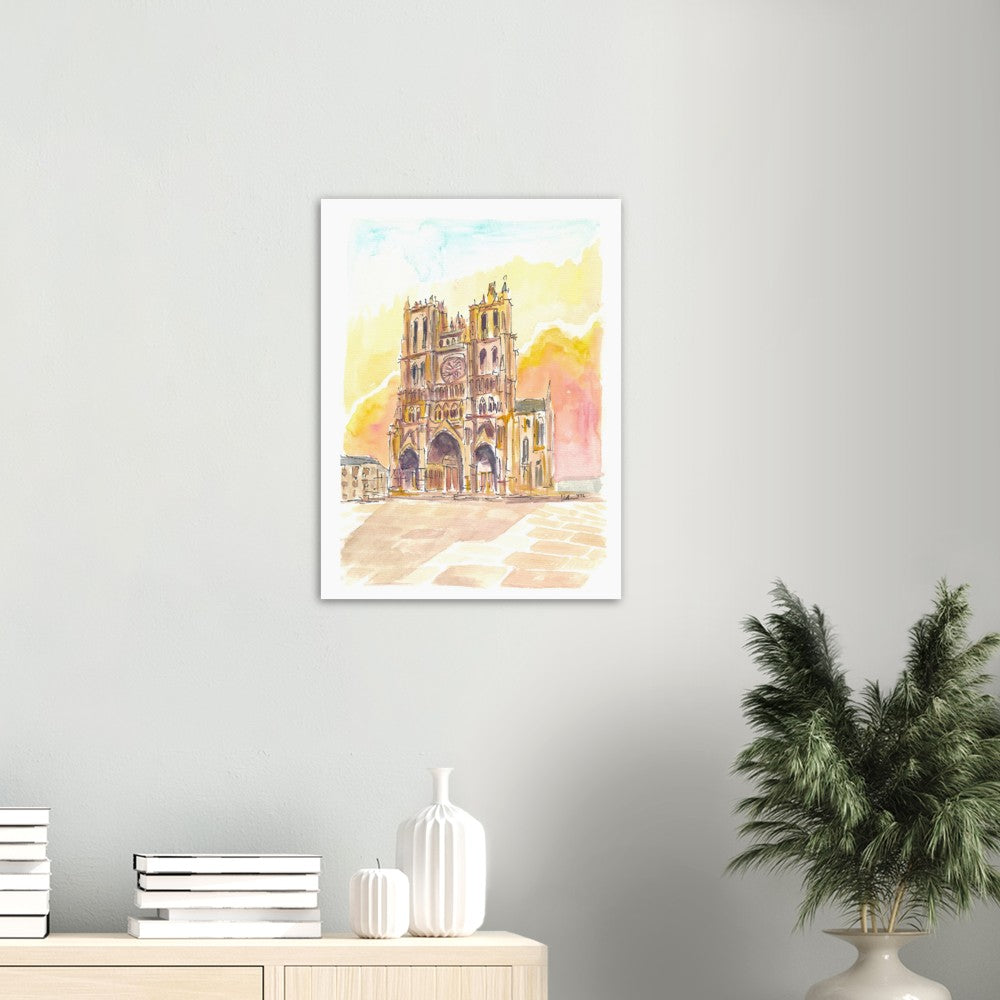 Impressive Cathedral Basilica of Our Lady of Amiens - Limited Edition Fine Art Print - Original Painting available